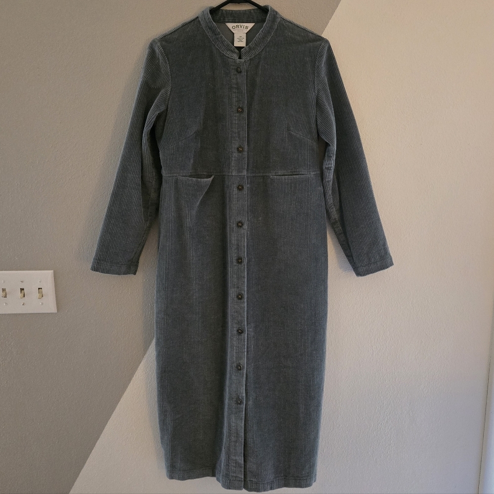 Orvis Corduroy Button-Down Midi Dress 8P